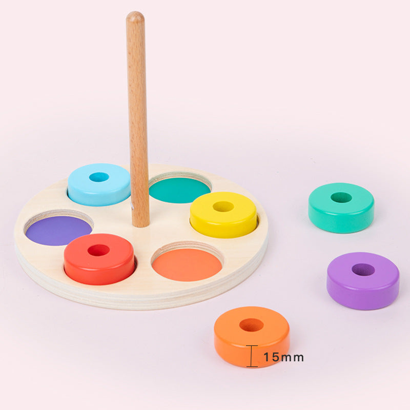 Montessori Rainbow Ring Stacker - Color Matcher