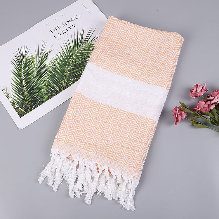 Geometric Tassel Turkish Cotton Towel