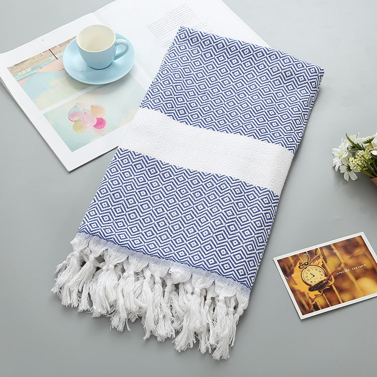 Geometric Tassel Turkish Cotton Towel