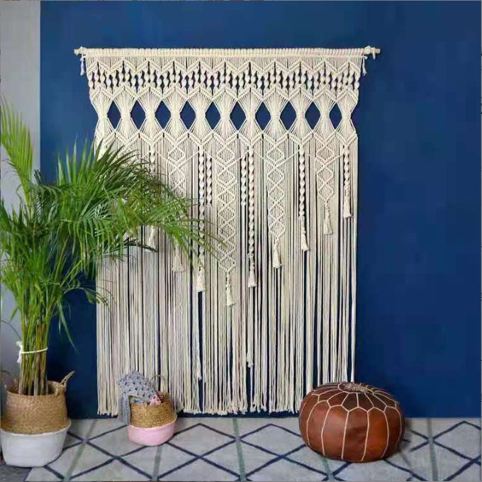 Nordic Woven Tassel Door Curtain – Decorative Partition Panel