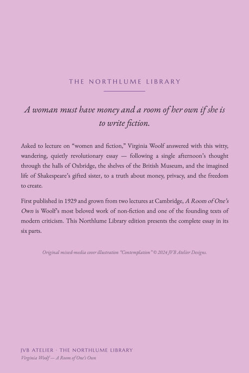 A Room of One's Own by Virginia Woolf, back cover