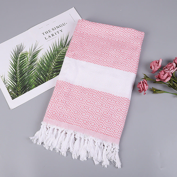 Geometric Tassel Turkish Cotton Towel