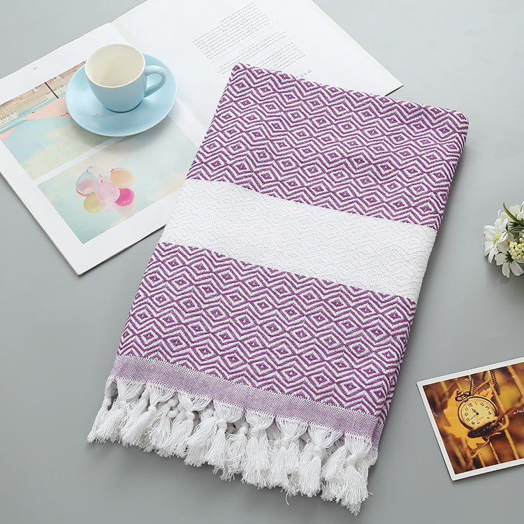 Geometric Tassel Turkish Cotton Towel
