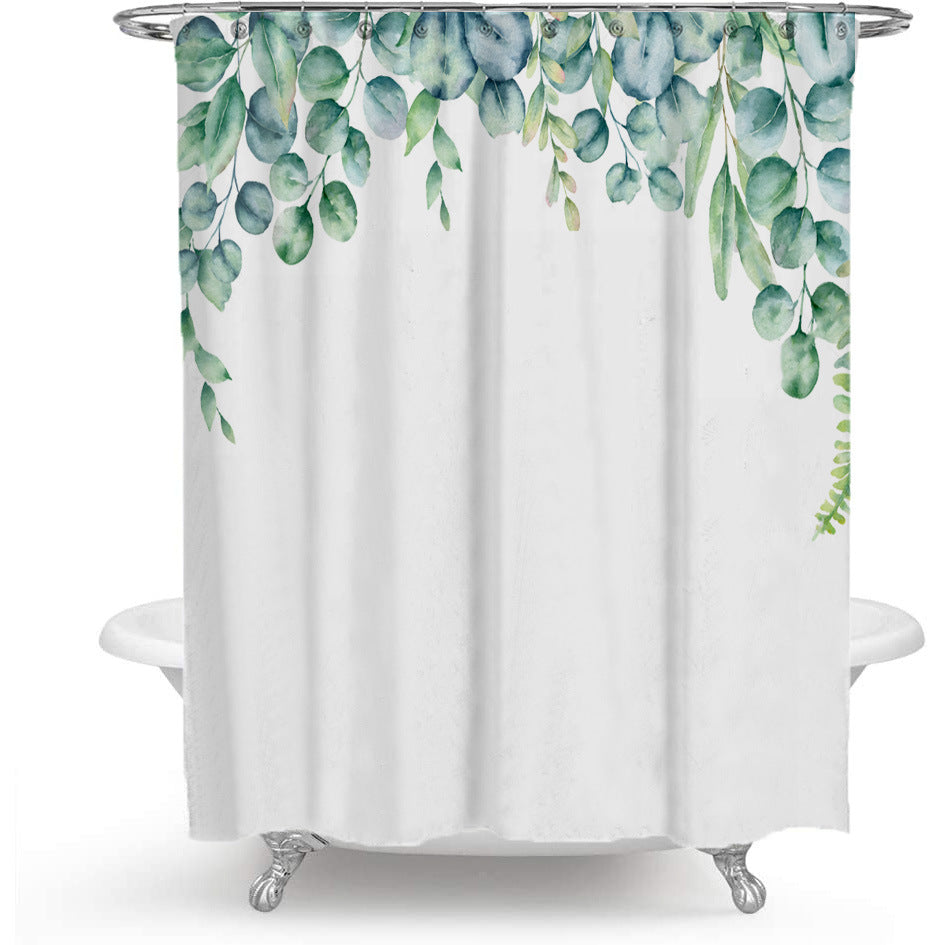 Botanical Shower Curtain – Nordic Floral Bathroom Curtain (Multiple Designs)