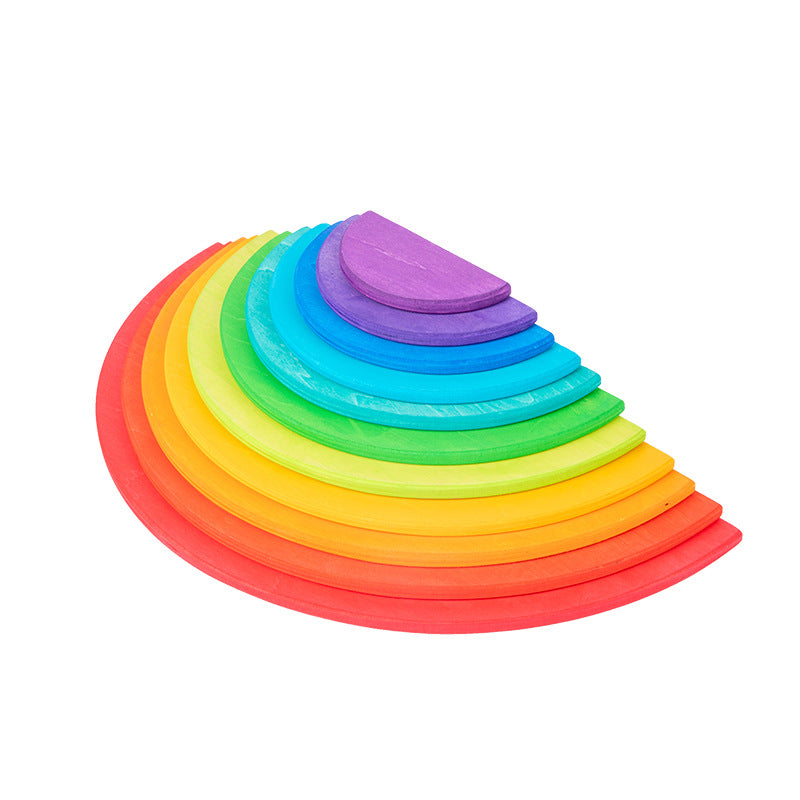 Montessori Rainbow Stacking Blocks – Wooden Open-Ended Building Sets