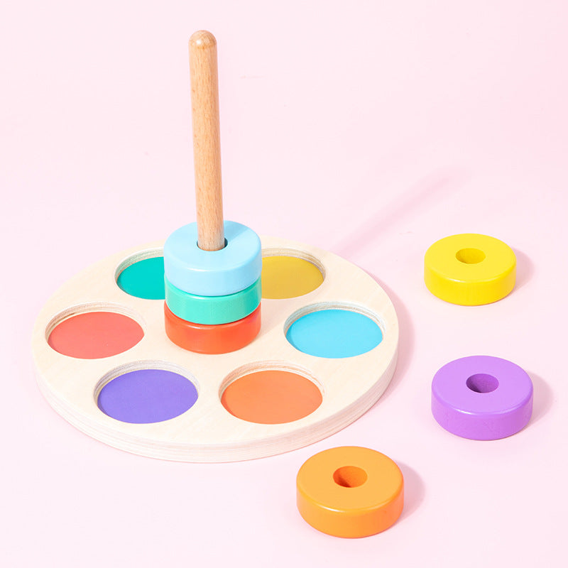Montessori Rainbow Ring Stacker - Color Matcher