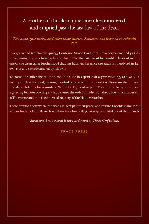Blood and Brotherhood, back cover