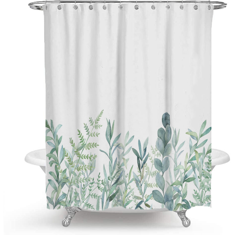 Botanical Shower Curtain – Nordic Floral Bathroom Curtain (Multiple Designs)