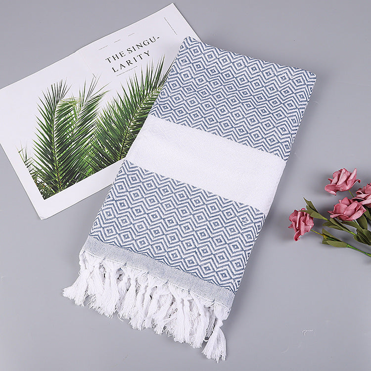 Geometric Tassel Turkish Cotton Towel