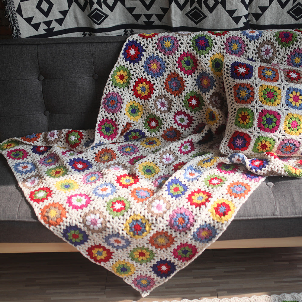 Retro Parquet Granny Square Blanket