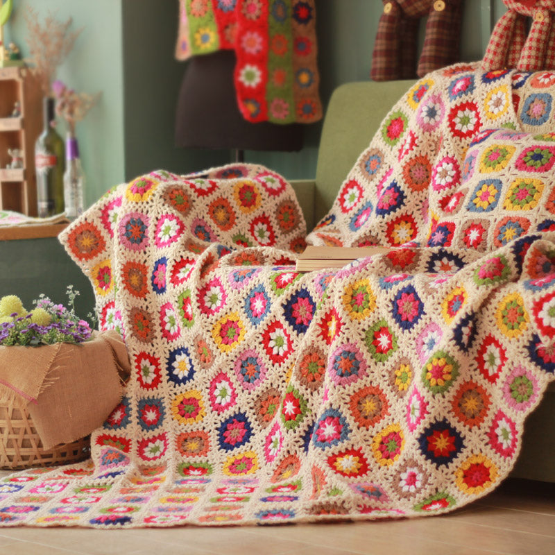 Retro Parquet Granny Square Blanket