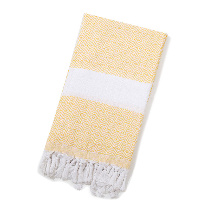Geometric Tassel Turkish Cotton Towel