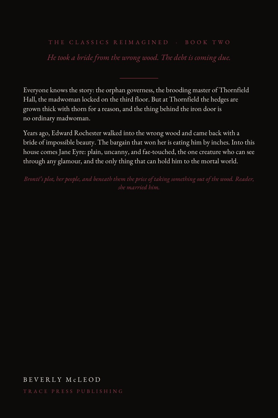 The Changeling of Thornfield, back cover