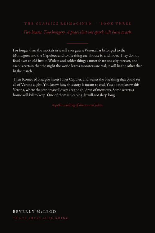 A Curse Upon Two Houses, back cover