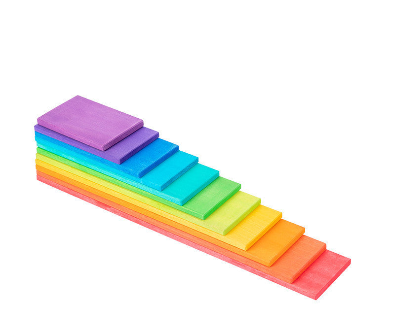Montessori Rainbow Stacking Blocks – Wooden Open-Ended Building Sets