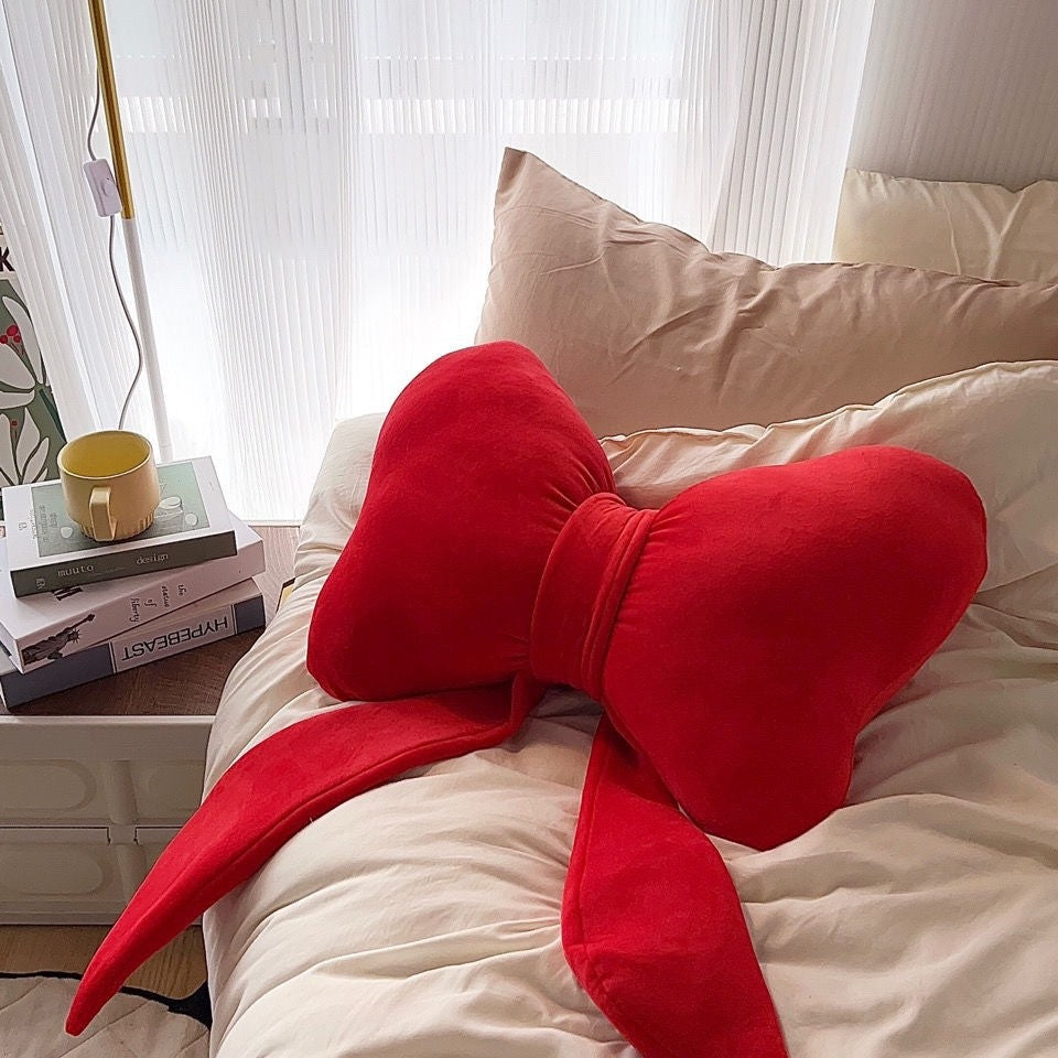 Velvet Bow Accent Cushion