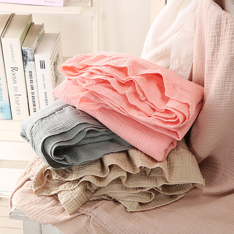 Ruffled Muslin Baby Blanket – Soft Cotton Swaddle (Multiple Colors & Sizes)