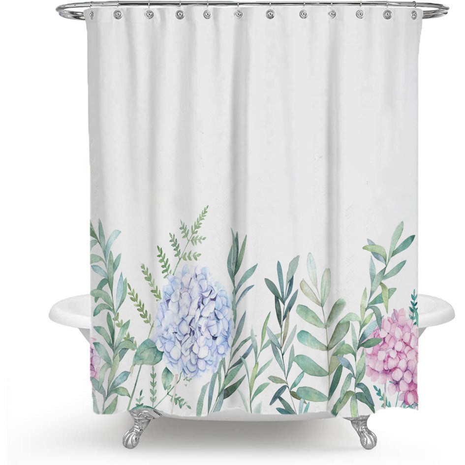 Botanical Shower Curtain – Nordic Floral Bathroom Curtain (Multiple Designs)