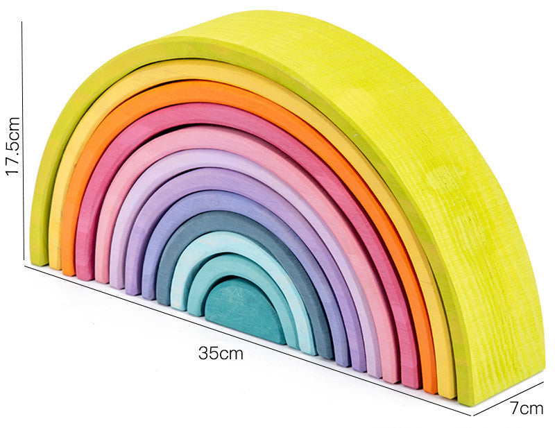 Montessori Rainbow Stacking Blocks – Wooden Open-Ended Building Sets
