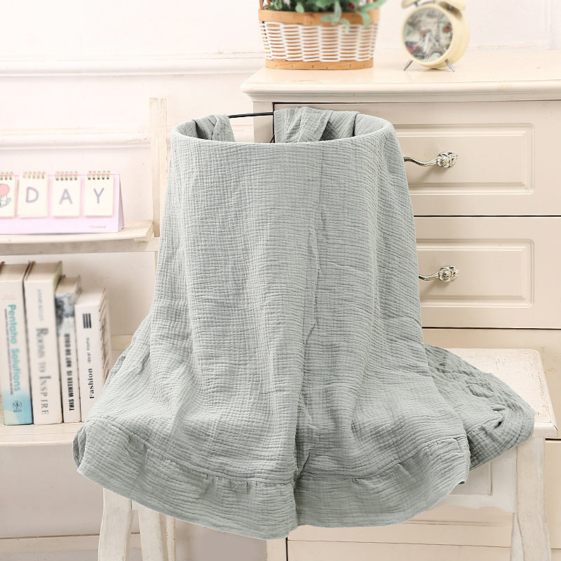 Ruffled Muslin Baby Blanket – Soft Cotton Swaddle (Multiple Colors & Sizes)