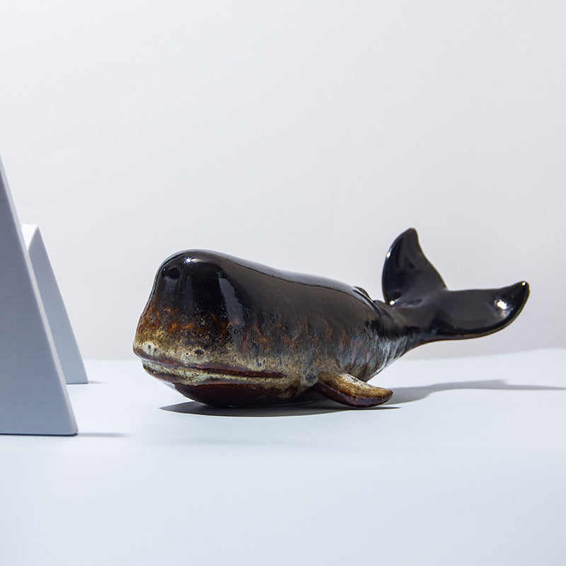 Midnight Tide Ceramic Whale