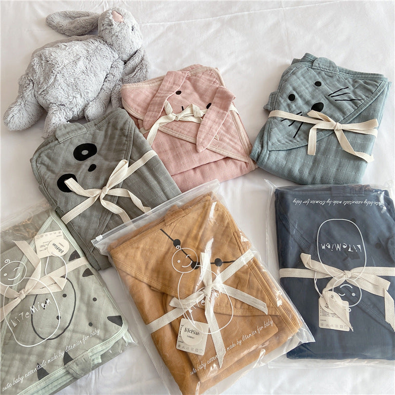 Northlume Lightweight Gauze Hooded Baby Wrap – 100% Cotton (90 × 90 cm)