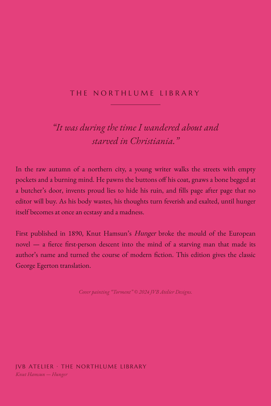Hunger, back cover
