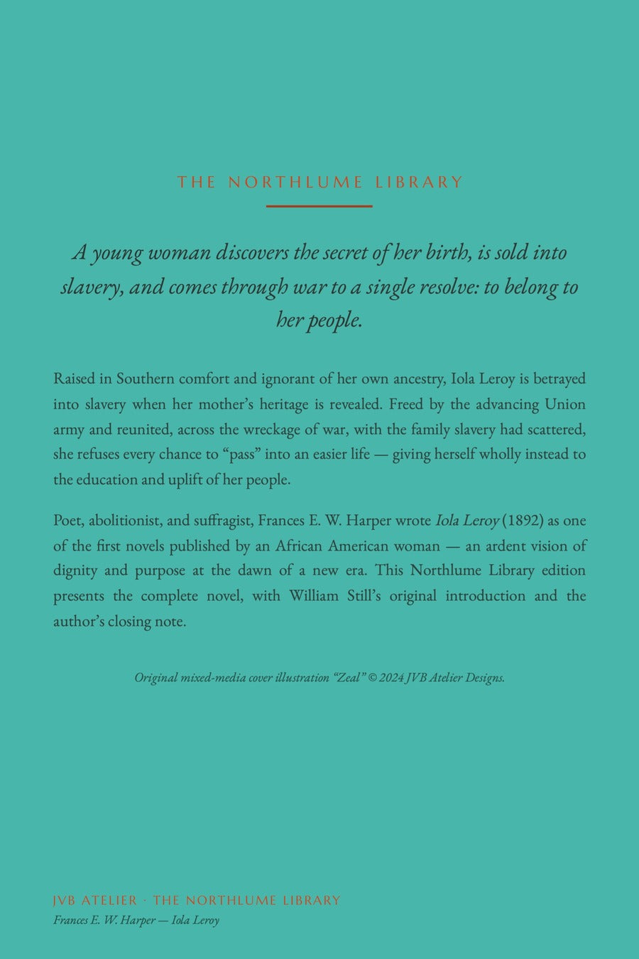 Iola Leroy by Frances E. W. Harper, back cover