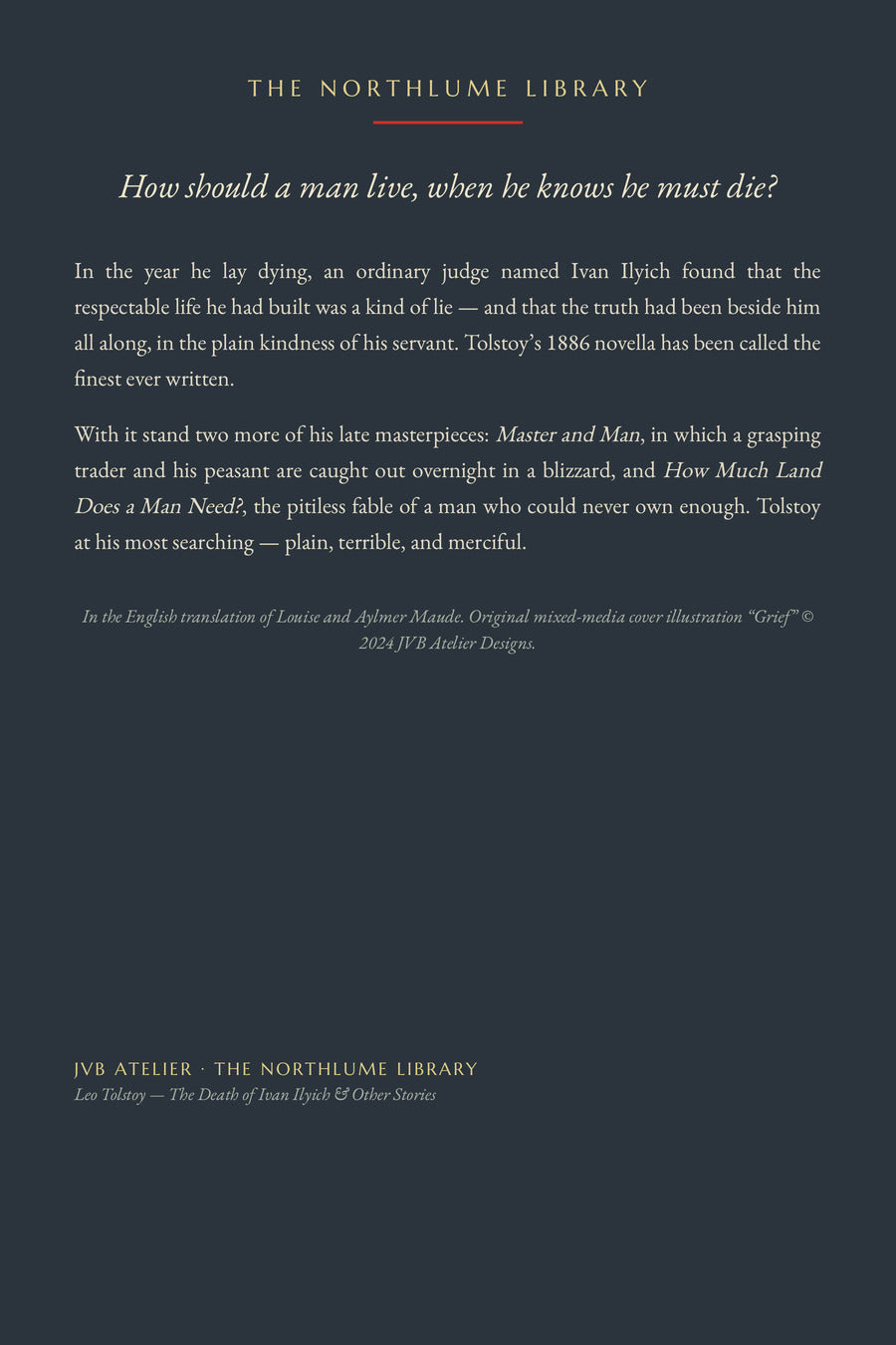 The Death of Ivan Ilyich, and Other Stories, back cover