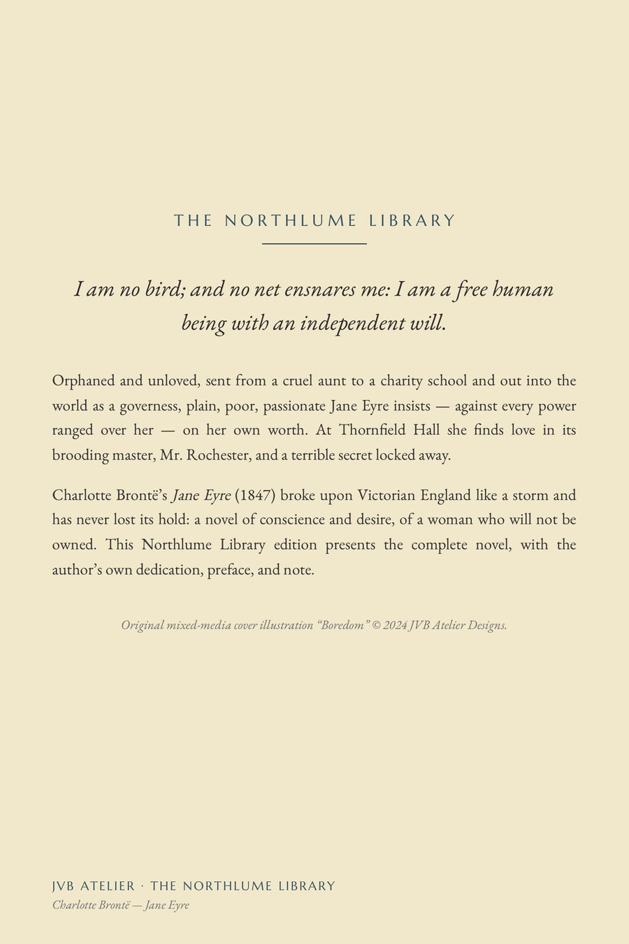 Jane Eyre by Charlotte Brontë, back cover