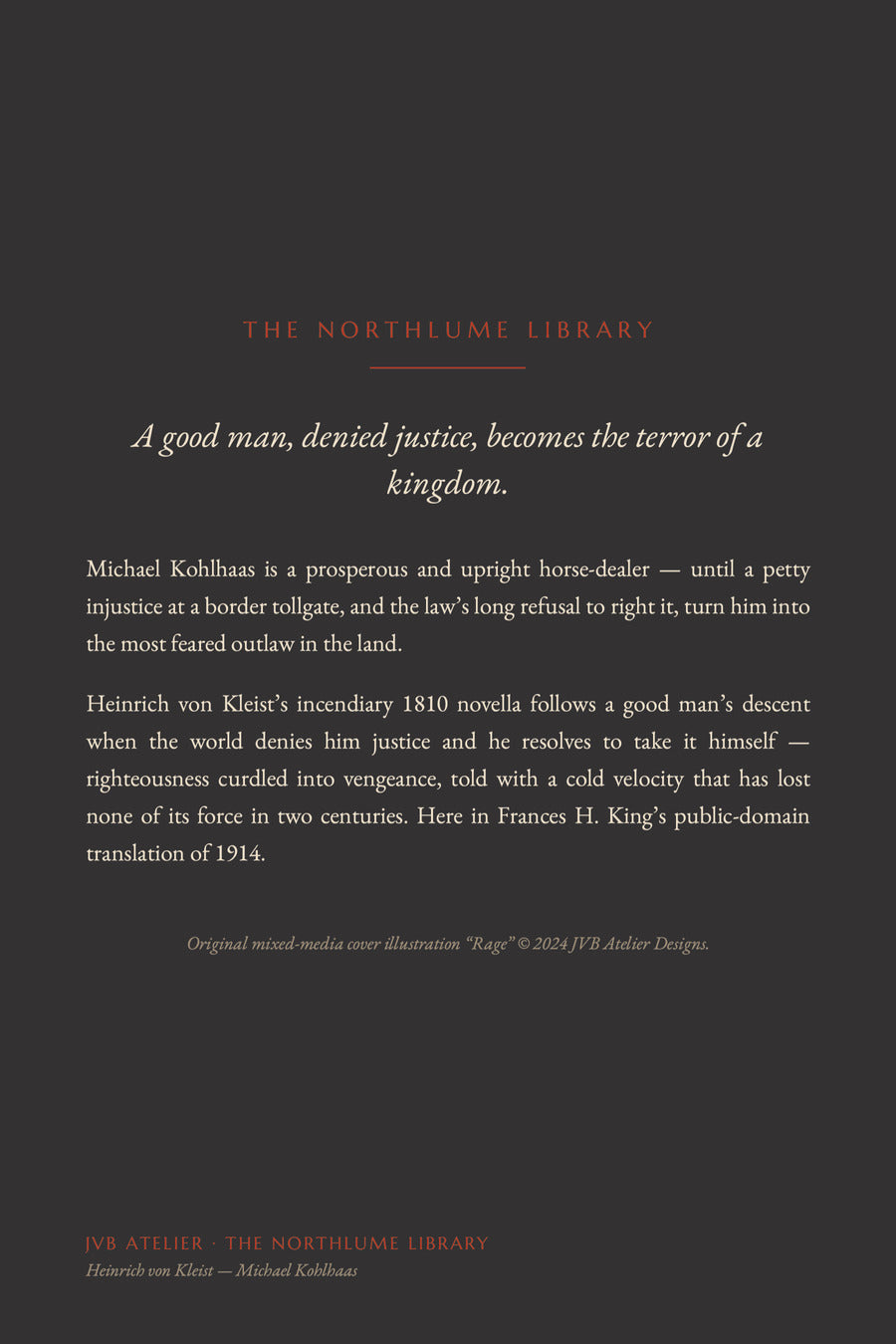 Michael Kohlhaas, back cover