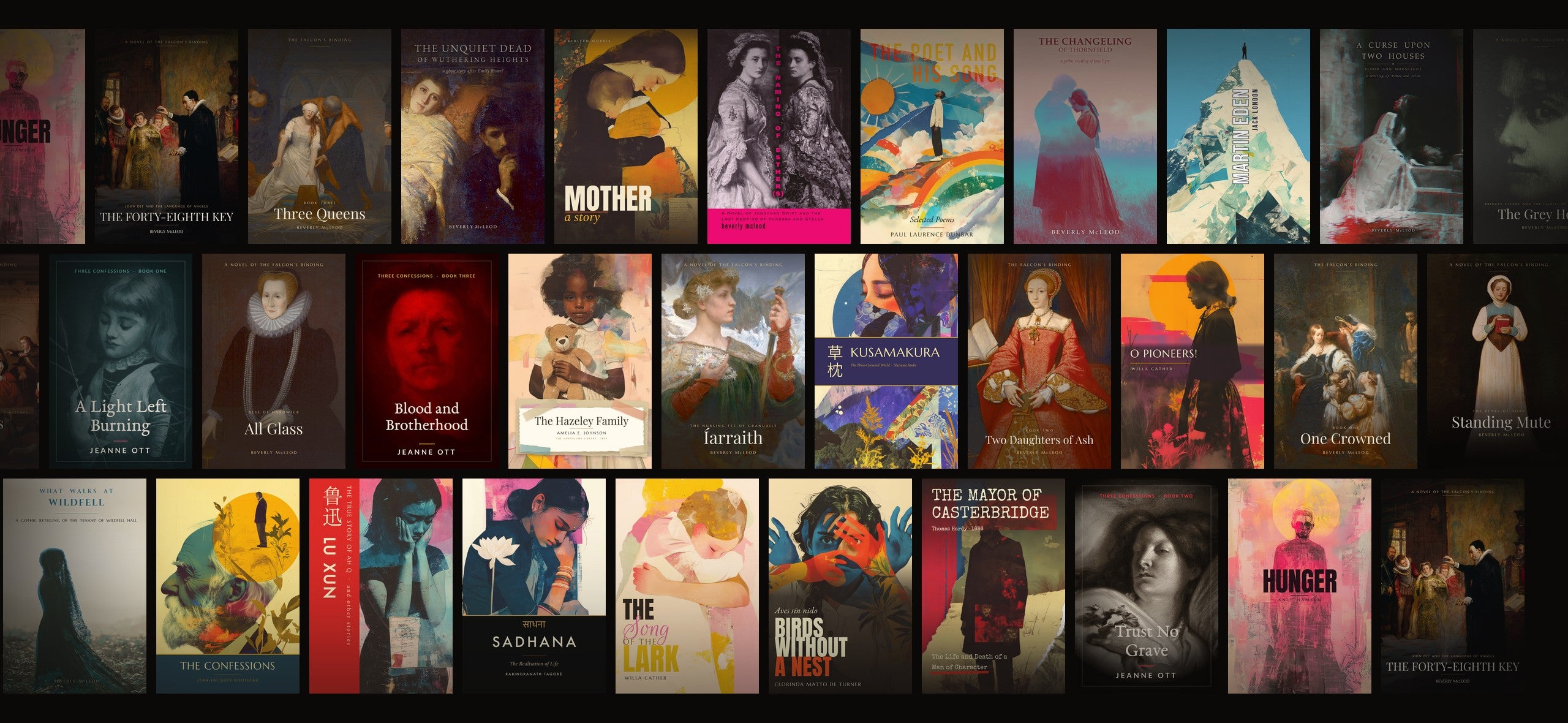 Northlume book covers, Beverly McLeod, Jeanne Ott and the Northlume Classic Library