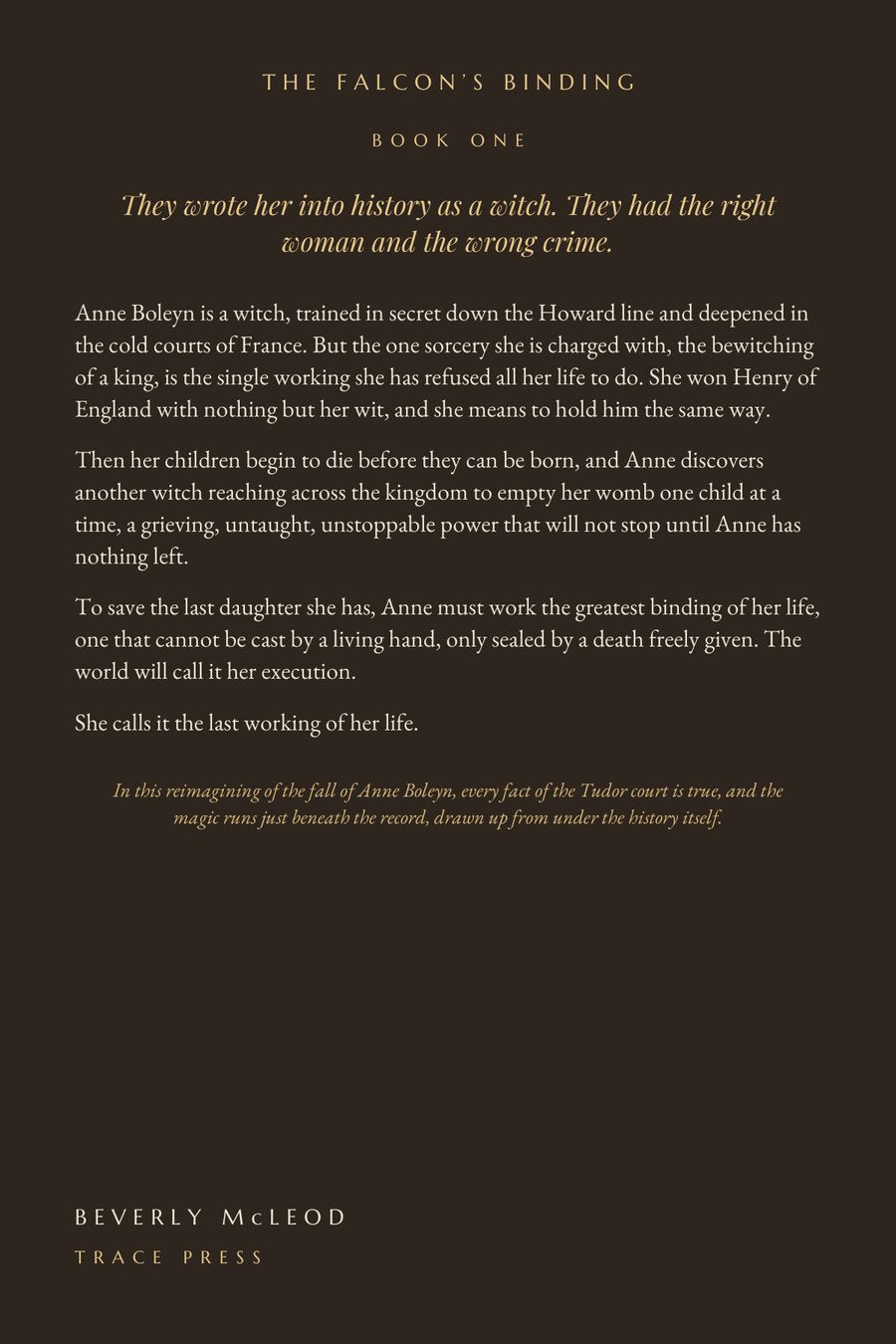 One Crowned, back cover