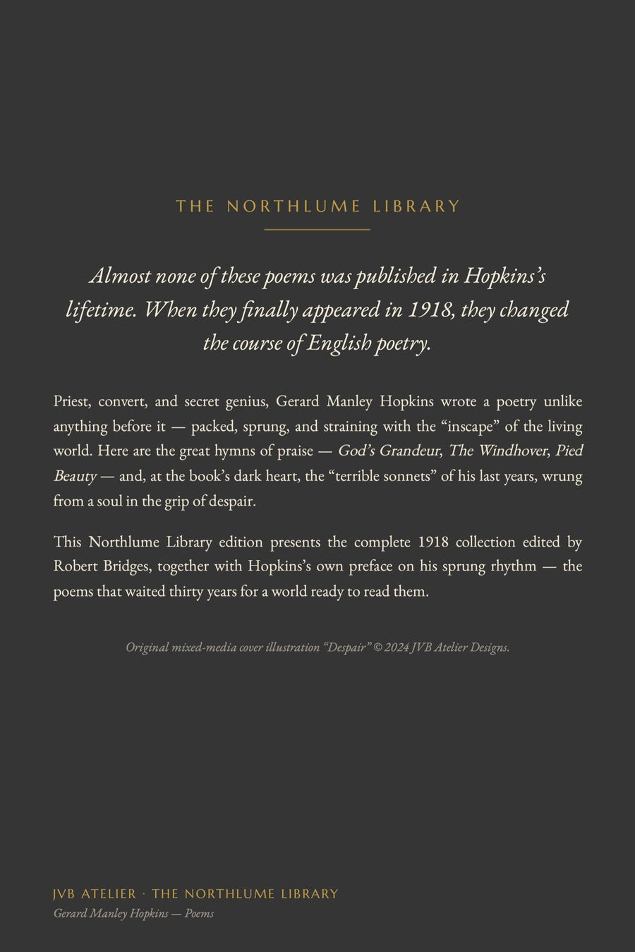 The Poems of Gerard Manley Hopkins, back cover