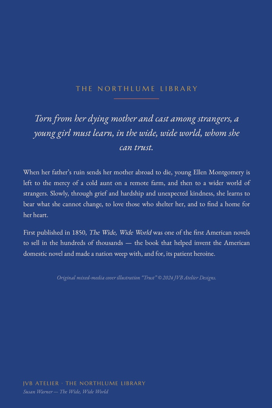The Wide, Wide World by Susan Warner, back cover