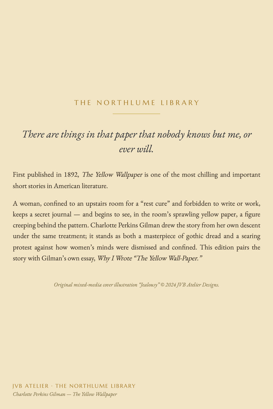 The Yellow Wallpaper, back cover