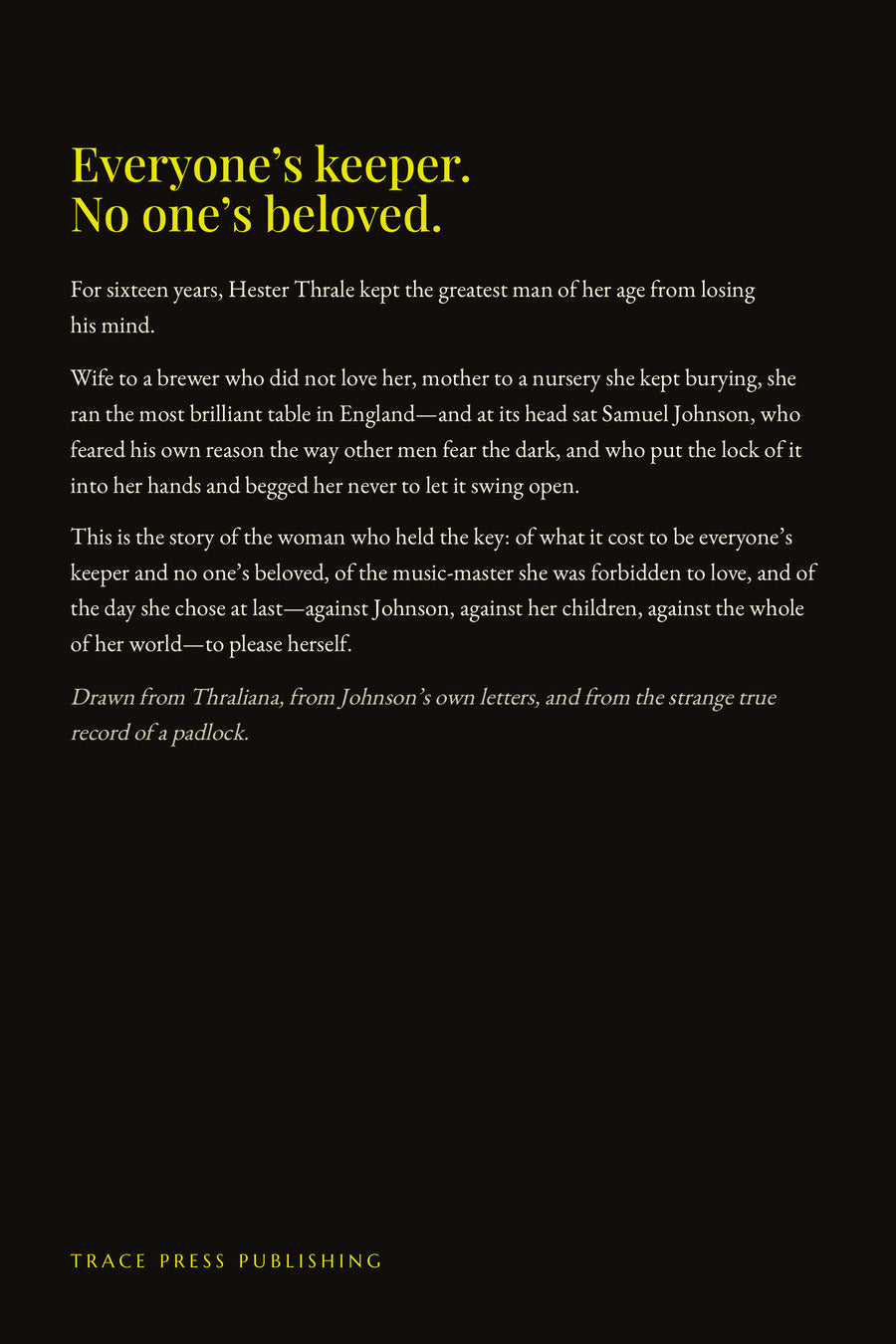 To Please Myself, back cover